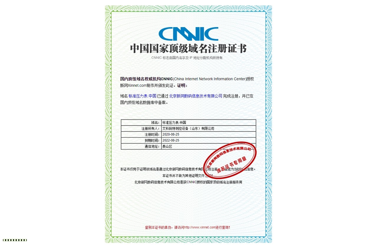 標(biāo)準(zhǔn)壓力表.中國(guó)